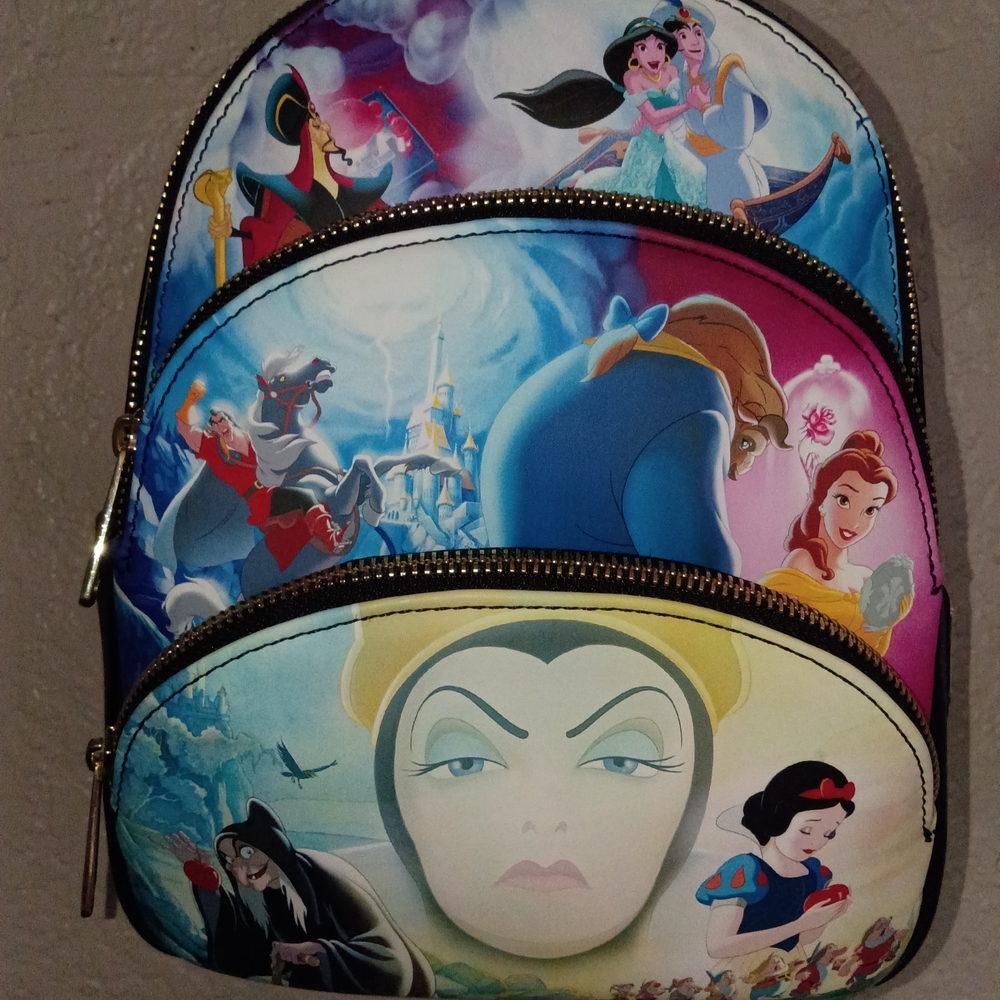 Loungefly Disney Princess Villains & Heroes Multi-Color Mini Backpack